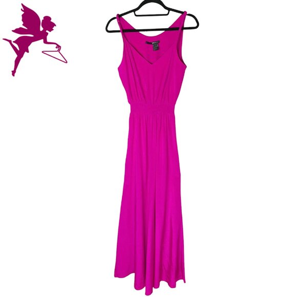 JAYGODFREY Dresses & Skirts - JAY GODFREY Magenta Silk Blouson Maxi Dress